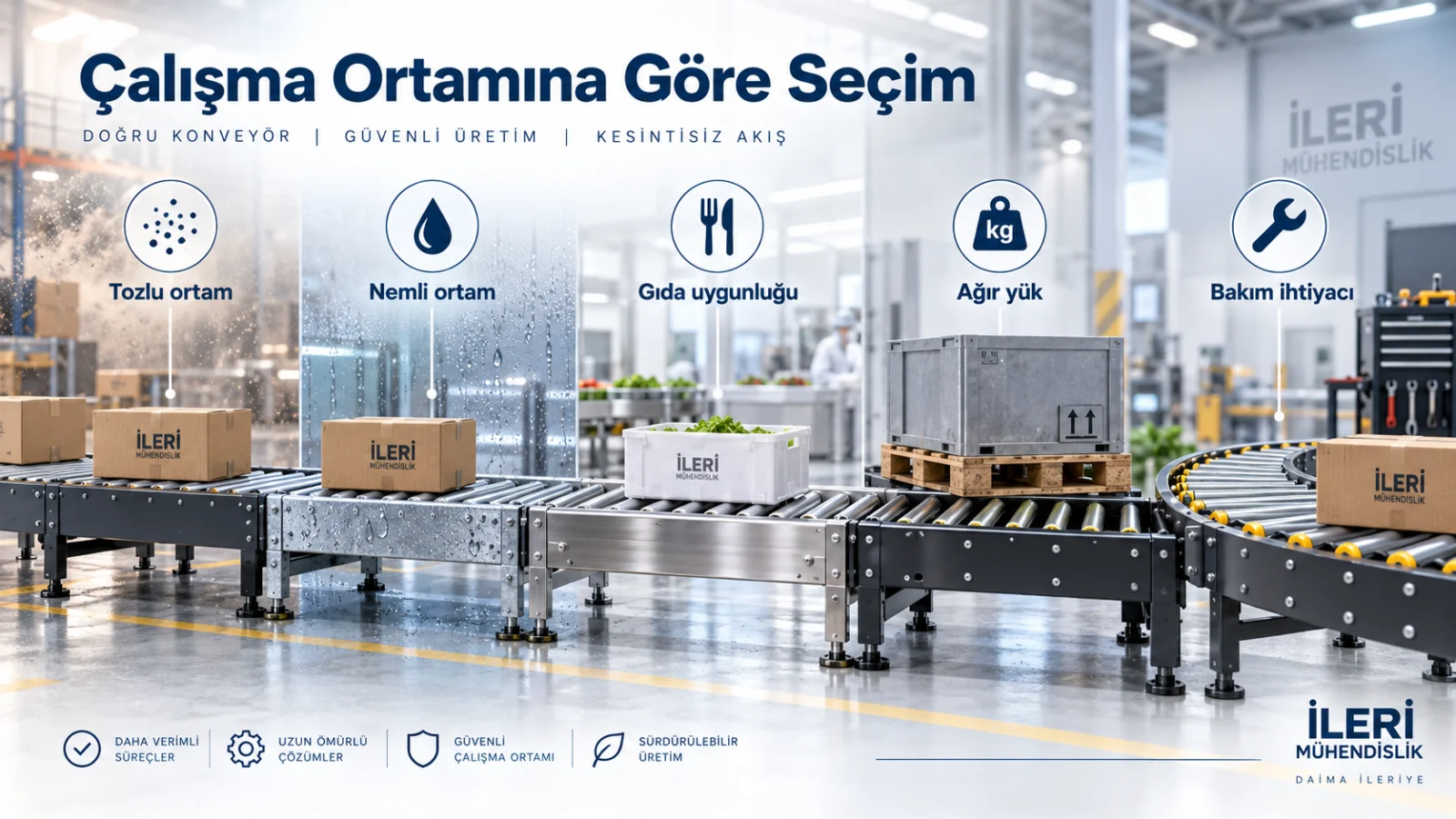 Çalışma Ortamına Göre Rulolu konveyör nasıl seçilir