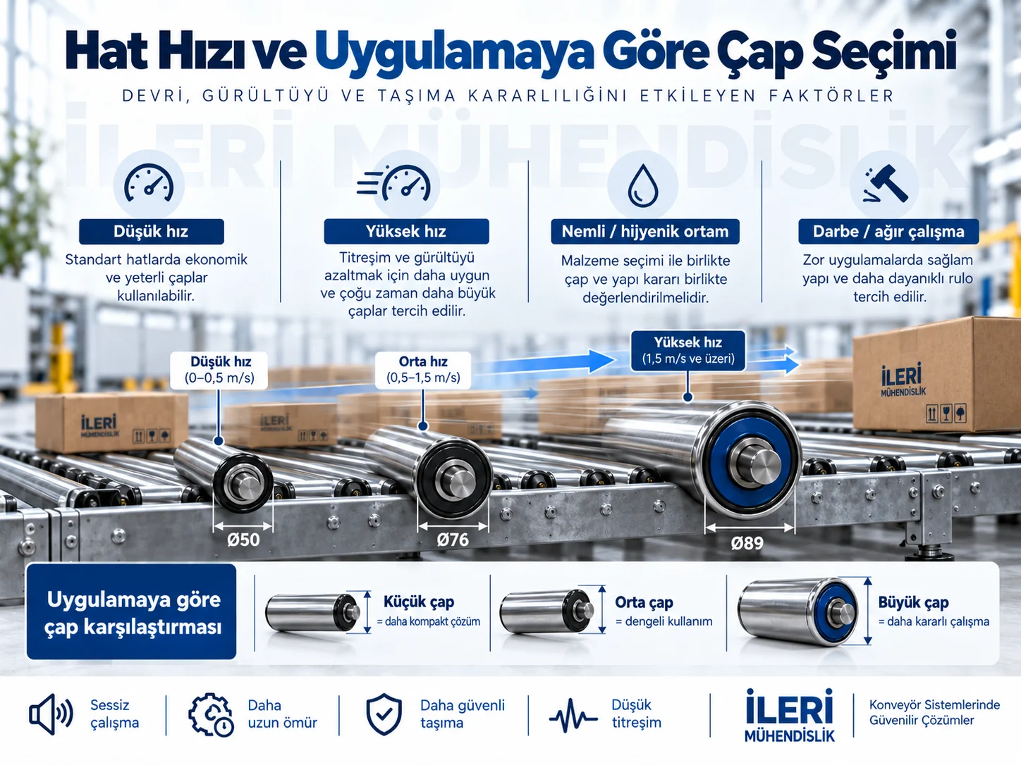 Hat hızına göre Rulo çapı seçimi