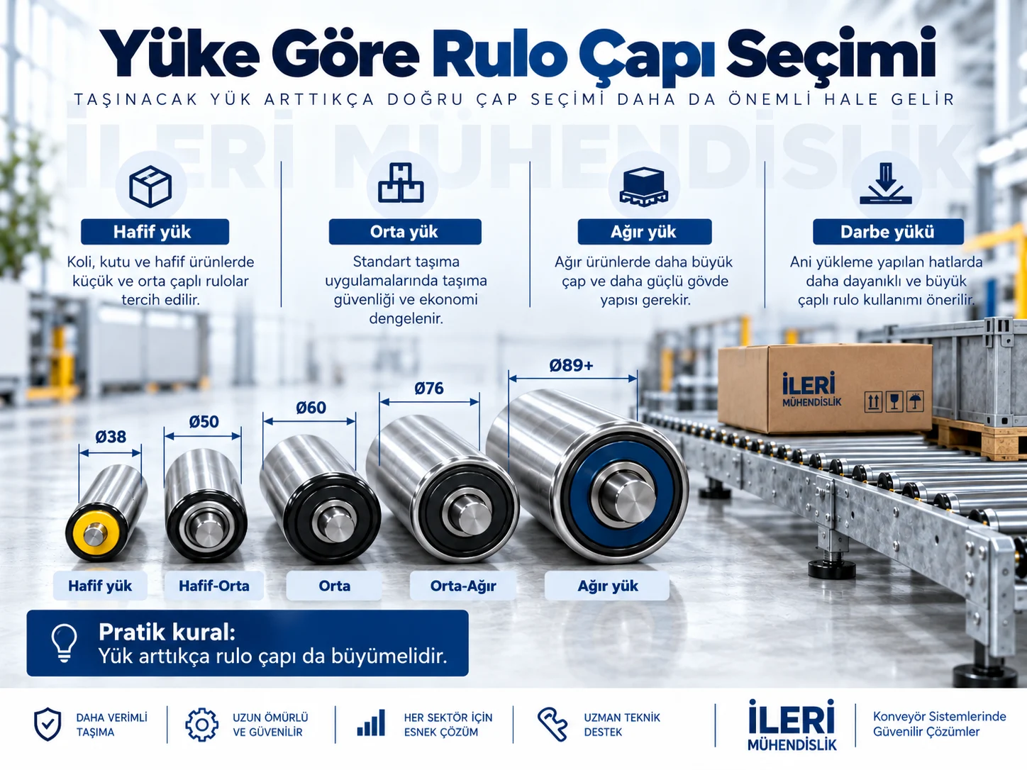 Yüke göre Rulo çapı seçimi